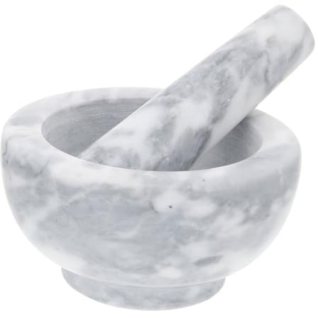 CIYODO 1 Ensemble Mortier Marbre avec Ergonomique pour Écraser Ail Outil de Cuisine Pratique pour Préparer des Épices et Assaisonnements Couleurs