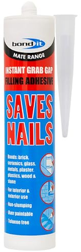 Bond It Saves Nails Instant Grab Adhesive 285 ml (Beige) - No Nails Adhesive Extra Strong for Wood, Brick and Metal Plastic