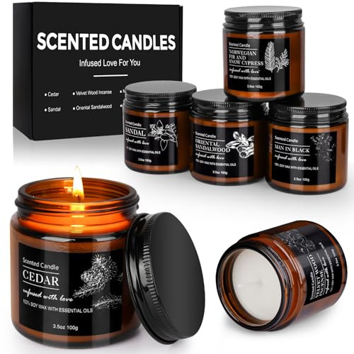 Velas Aromáticas Para Regalo– Velas Aromaticas Para Mujer Hombres de 6 Velas Aromáticas Pack, Hasta 20 Horas de CombustióN, 100g de Cera de Soja, Velas Navidad Decorativas Set Regalo Mujer