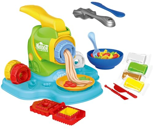 Play Color Dough Kitchen Creations Set | Puzzle Dough Machine | Creative Kitchen Play Set with Molds and Tools | Pretend Cooking Clay Toy Birthday Gift for Kids, Boys, Girls, Playroom