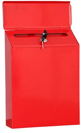 MCAOAL Vintage Iron Mailbox Wall Mounted Locking For Garden Fence Patios Front Door Privacy Lockable Metal For Front Door