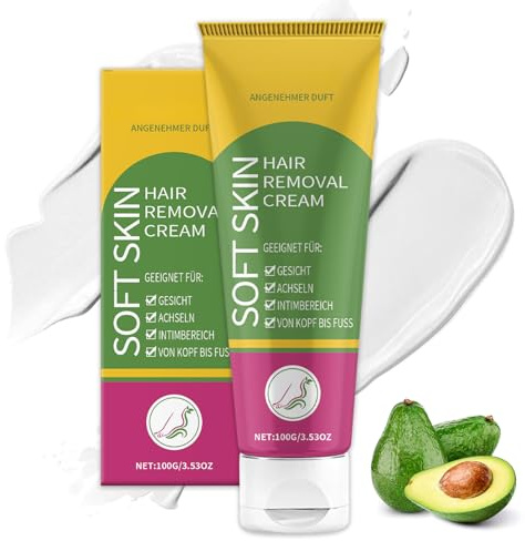 Hair Removal Cream, Intimate Hair Removal Cream Gentle & Painless Facial Hair Removal Creams Bikini Area, Depilatory Cream for Sensitive Skin, Legs, Underarms,Arms, Bikini Line For All Skin Types,100g