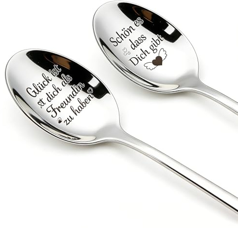 Bello che ti dà regali, regalo di Natale per lui, 2 cucchiaini da caffè con incisione, regalo di Natale personalizzato, regalo di compleanno per fidanzata, mamma, nonna, insegnante, colleghi