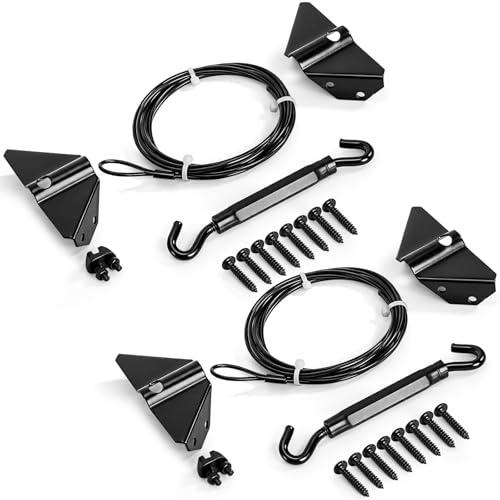 ZENFUN 2 Set Anti Sag Gate Kit for Wooden Fence, Durable Anti-Sag Gate Support Cable Kit in Zinc, Gate Sag Frame Kit Hardware for Wood Gate Door Repair Kit for Outdoor