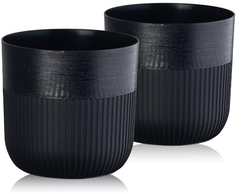 Tymar Blumentopf, Übertopf, 2er-Pack_Luca Petit (ø 12 cm; Schwarz)