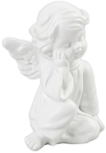 Nexaflow Angelo Statua Angelo Statua in Resina Angelo Figurina Figura Angelo Battema, Piccola Statuetta d'Angelo, Ideale per Regali ed Eventi, Dimensioni compatte 5,5 x 6 cm, Stile Europeo Classico