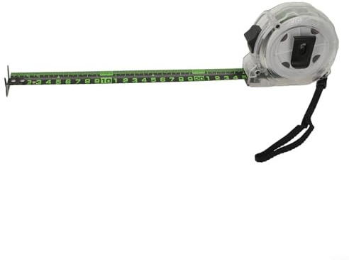 Metro a nastro in acciaio inossidabile, 10 m x 25 mm, righello fluorescente a doppia faccia con custodia trasparente in policarbonato, lama in acciaio al carbonio ispessito impermeabile per