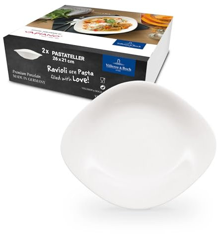 Villeroy & Boch Vapiano Pasta Plate Set, Porcelain, White, 2 Pcs