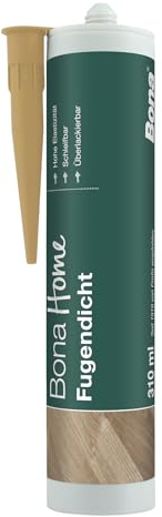 Bona Home Fugendicht Eiche hell 310 ml, Fugendichtung, Fugenfüller, Füllmasse, Holzkitt Reparaturset, Reparaturmasse, Holzspachtelmasse, Parkett Dichtstoff, Fertigmörtel