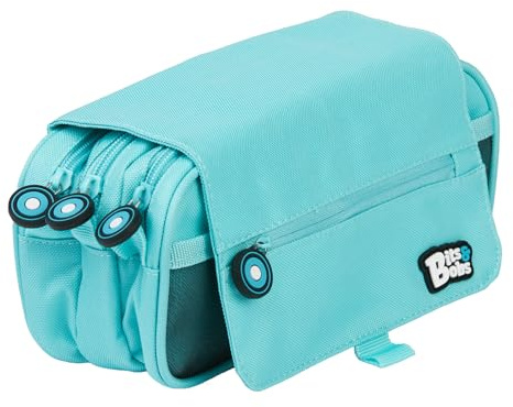 Grafoplás | Astuccio scolastico a tre scomparti con patta | bits&bobs| colori vivaci | 23 x 10 x 10 cm | Include orario e zona identificativa, Blu chiaro, 23X10X10Cm, Astuccio Scuola Tripla Con Patta
