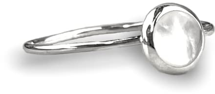 MadamLili - Perlmutt Ring Weiß aus 925 Sterling Silber - Größe nach Wunsch - Perlmutter - Maritimer Schmuck mit Geschenkbox