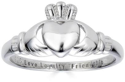 Piccoli Tesori Anello Argento 925 Love Loyalty Friendship incisa Claddagh