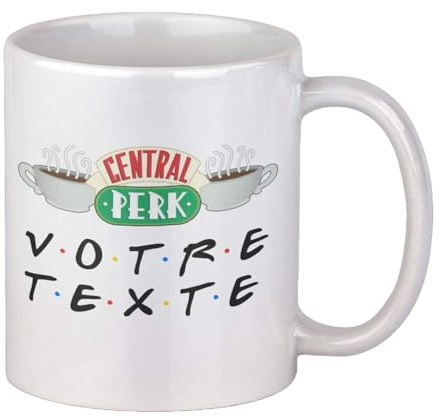 Mug Personnalisable, Central perk, aspect logo friends, personnalisez avec votre texte, impression des 2 côtés
