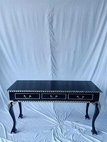 Antik barock sekretär Louis tvålfärg: svart med silver skrivbord sminkbord längd 135 x höjd 76 x bredd 43 cm nr 6