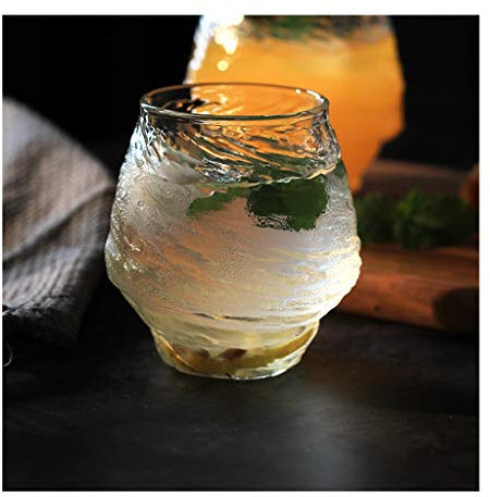 Vasos de Agua Sin plomo cristalino del cóctel vaso de whisky Vidrio Vidrio Vidrio de agua inferior grueso de la roca cristales elegante 13,3 oz de agua de cristal de alta capacidad Vasos Cristal