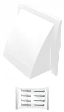 H&C VENT Rejilla Ventilación de 150 mm con Conector y Válvula │ Extractor de Baño Cocina │ Rejilla Aire Acondicionado Conductos Pared Tubo PVC │ Cubiertas de Ventilacion Cuadrada con Tapa Protectora