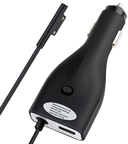 Surface Car Charger, HOMELYLIFE 42W 12V 2.58A Power Supply for Microsoft Surface Pro 3/Pro 4/Pro 5/Pro 6, Surface Book, Surface Go, Surface Laptop with 5V 2.1A USB Charging Port (5Ft Cord)