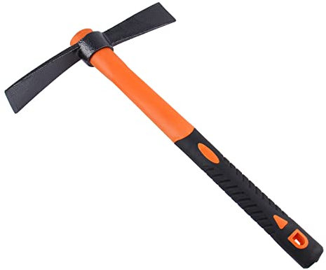 LUBAN Piccone Upupa con Ascia e Ascia forgiate per impieghi gravosi, Impugnatura ergonomica Antiscivolo 38,5 mm/15 Pollici, piccone a Doppia Testa per Giardinaggio, Caccia, paesaggistica all'aperto