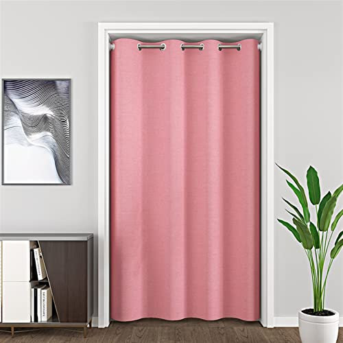 SK Studio Türvorhang Blickdicht Thermo Gardinen Vorhang mit Ösen Thermovorhang Kälteschut Wärmeisolierend Haustür für Tür Schrank Vorhang Rosa, 150x240cm