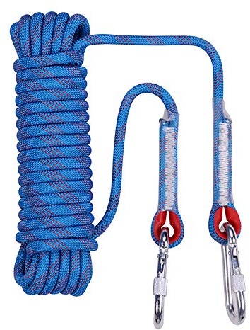 ADITAM Sicherheitsseil 12mm Kletterseil 10M 15M 20M 25M 30M 40M 50M Hochfestes, sicheres Gebrauchskabel, geringe Dehnung, hoher Widerstand, strapazierfähiges Seil, statisch für Camping, Wandern, Sport