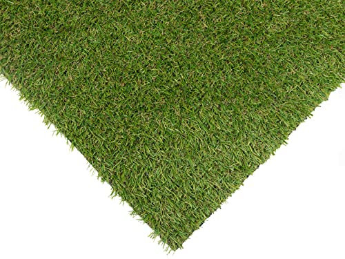 Balkon-Rasen Kunstrasen im Festmaß AMY - 2,00m x 3,00m, 23 mm Höhe, Wasserdurchlässiger Outdoor Bodenbelag, Rasen-Teppich