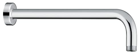 SwissWave - Braccio Doccia da Muro 350mm - Ottone - Moderno - Attacchi Standard G1/2 Maschio - Supporto per Soffione Parete Bagno - Argento
