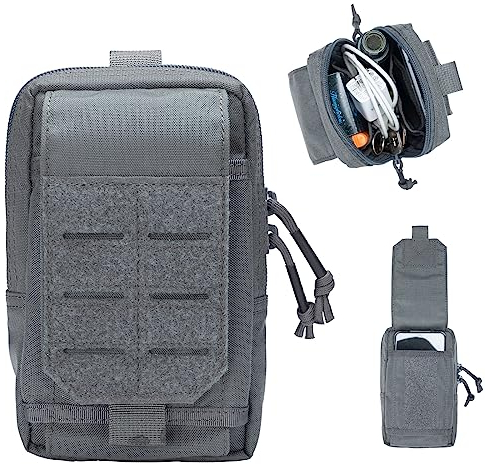 EXCELLENT ELITE SPANKER Taktische Molle Tasche Klein Nylon Gürteltasche Handytasche Taktisce Molle EDC Tasche für Sport Angeln Camping（Gry）