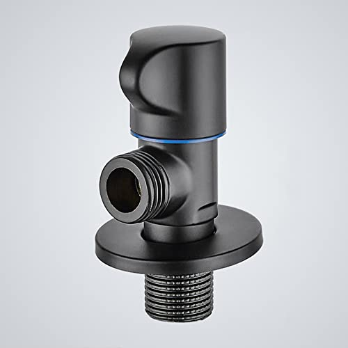 Ventil schwarz Ventil G1/2 Zoll Messing 1/2 Absperrventil Wasserleitung Küche Bad Anschlussventil Eckabsperrventil 1/2 Zoll x 1/2 Zoll,Schwarz A (Color : Black B)