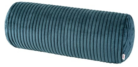 beties HYggelig No.2 Samt Block Cord XL Rollenbezug ca. 25x70 cm Nackenrollenbezug Beinkissen-Hülle Bettrollen Bezug in Raumausstatter Qualität (Nord-blau)