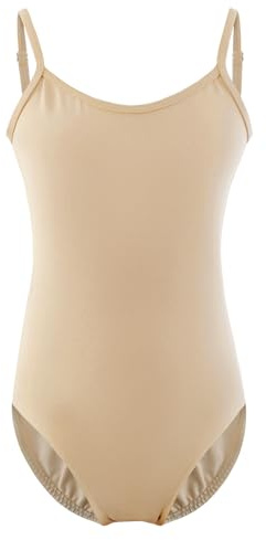 XiaoMoSha Girls Gymnastics Leotards Camisole Vests for Ballet Dance, Seamless Undergarment Bodysuits Dancewear for Children,Adjustable Straps,Flesh,13-14 Years