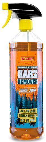WOSHUP! Harzentferner 1000 ml mit Xtra Skin Schutzfilm Harzentferner, Harzlöser für Wohnwagen, Wohnmobil, Camping, Caravan, Vorzelt, Markise, Boot und Zelt. (1 Liter)