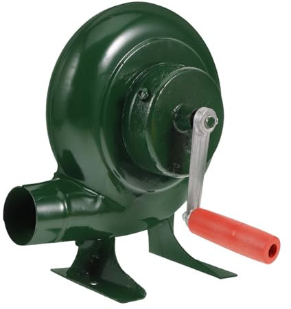 Gogogmee Ventilateur de Barbecue à Manivelle, Souffleur D’air Portable en Fer, Prise en Main Confortable pour Barbecue de Camping, Feu de Camp et Cheminée