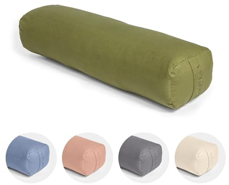 Vedara® Yoga Bolster AKAMA – Yogakissen mit Kapokfüllung für Yin Yoga – Rechteckig – Waschbarer Bezug aus 100% robuster Baumwolle – Großes Yogakissen für Restorative Yoga