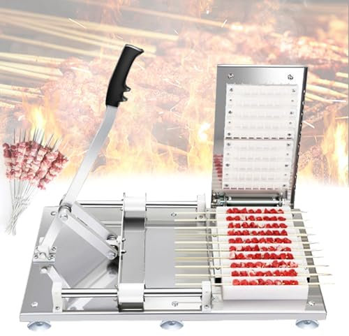 Machine à kebab avec 3 moules à brochettes, presse à kebab, machine à kebab en acier inoxydable pour barbecue à domicile ou au travail, fabrication de brochettes