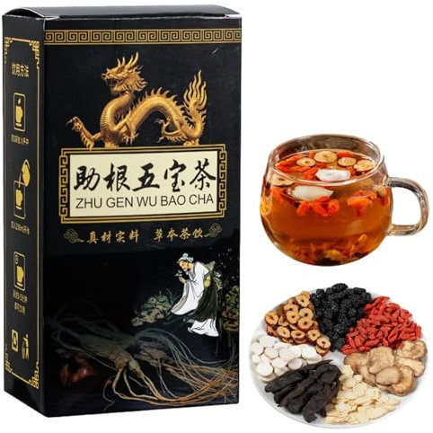 Ginseng Five Treasures Tee Nierentee, Nierentee-Formel Ginseng Five Treasure Tee,Kidney Detox Tea,Healthy Kidney Cleansing Tea,Men's Essentials Nierentee (1)