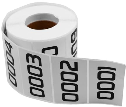 MXCELL Consecutively Number Stickers, 3 x 1.5 Inventory Numbered Label, Self-Adhesive All-Purpose Labels for Organizing Storage Boxes Classification (0001-1000)