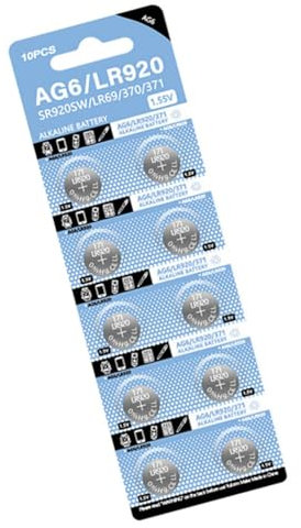 Bokcztml 10pcs LR921 SR927SW 1.55V AG6 SR920SW SR69 SR921 LR920SW 280-31 V371 D371 605 Taste Coin Cell Watch Batterie Für Die Uhr
