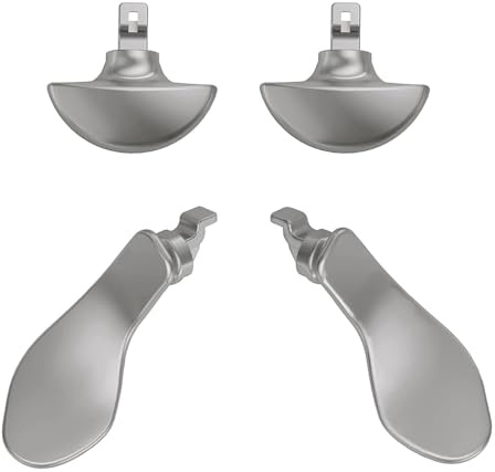 Lot de 4 pagaies de manette Edge pour PS5 DualSense Edge - Bouton arrière en métal pour manette PS5 Edge - Argenté