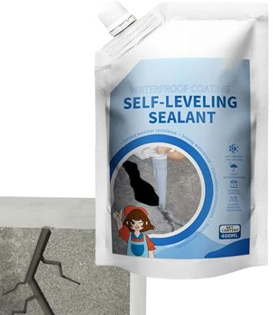 Sigillante Per Crepe Nel Calcestruzzo - 400 ml Adesivo Impermeabile Per Calafataggio Del Calcestruzzo | Sigillante Per Riparazione Crepe Ad Alta Resistenza Stucco Cementizio (Nero)