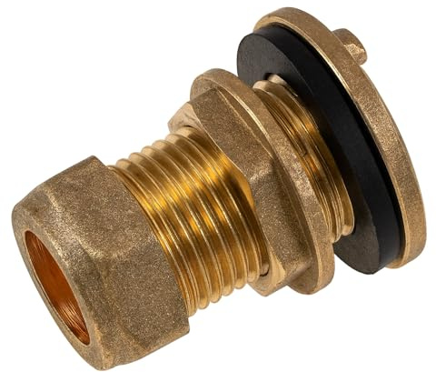 Westco - Conector de tanque con brida de latón de 54 mm, ajuste de compresión, resistente, para tanques de almacenamiento de agua fría y sistemas de fontanería