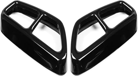 Auspuffblende Auto Für BMW 5er G30 G31 2018–2022 2-teiliges Auto-Styling-Auspuffendrohr-Abdeckungs-Zierleiste In Silber(Schwarz)