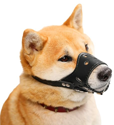 KFGISD, Mjuk hundmunkorg, Anti-skällande munkorg for hund, Möjliggör flåsande och dricka, Stort andningshål, Andningsbar, Justerbar,Hundmunstycke(Black,S)