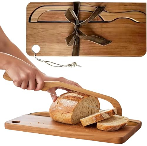 2026 Upgrade Bread Knife with Matching Crumb Tray, Bow-Design Sourdough Bread Slicer Gadget, ldeal for Homemade Bread, Sourdough, Baguettes and More