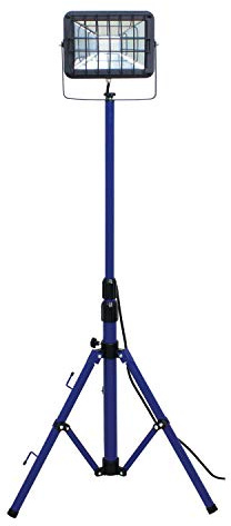 as-Schwabe Chip-LED Strahler auf Stativ – 30 Watt LED Leuchte mit Teleskopstativ - Heller LED Fluter geeignet als Arbeitsleuchte auf Baustellen und im Außenbereich – IP 65 Baustrahler - Blau I 46403