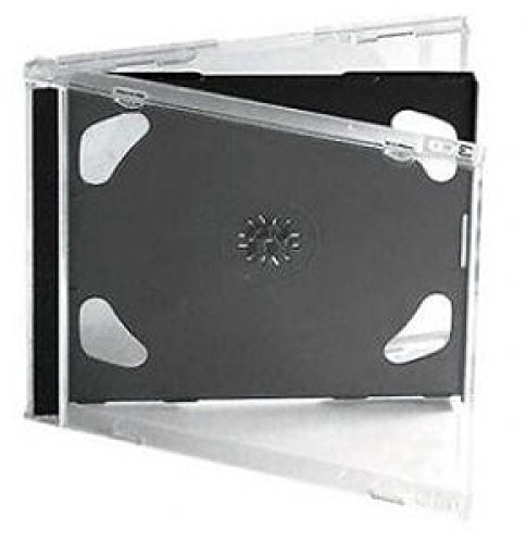 MasterStor CD/DVD-Hülle für 2 CDs (10,4 mm), Transparent / Schwarz, in Packungen zu 1, 2, 5, 10, 25, 50, 100 Stück