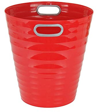 Waytex 931074 - Cestino di carta in plastica design moderno per ufficio, camera da letto, bagno, capacità 12,5 l, colore rosso