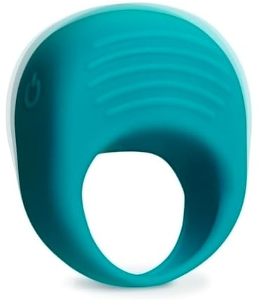 plusOne Vibrating Ring for Couples or Individuals, Body-Safe Silicone, Waterproof, USB Rechargeable, Massager with 10 Vibration Settings, Teal