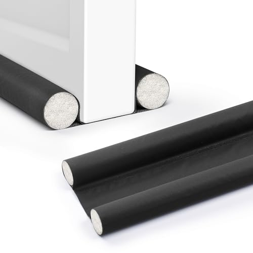 Abfertigung Toolerando Zugluftstopper Türbodenabdichtung Kältestopper Türisolierung Energieeffizient, Windstopper Schutz gegen Zugluft und Lärm, Zuschnitt 95 x 11,5 cm Schwarz Packung mit 1