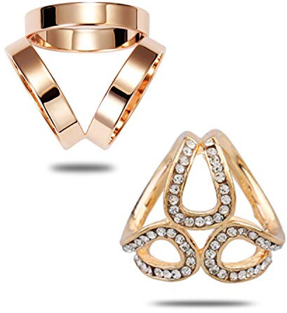 PPX 2 Stück Damen-Brosche/Clip für Schals und Tücher, mit Strass Verschönerung - Gold
