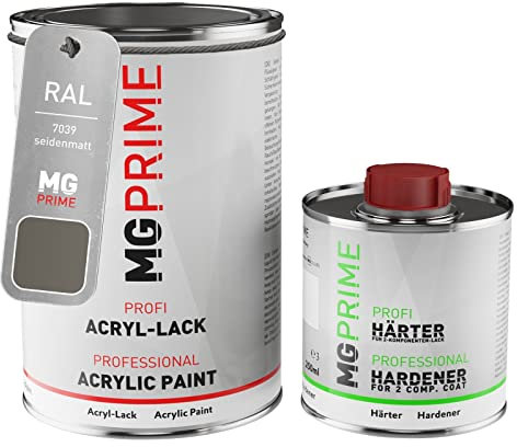 RAL 7039 Gris quartz/Quartz grey mat satiné peinture acrylique 1,5 Litres / 1500 ml durcisseur inclus